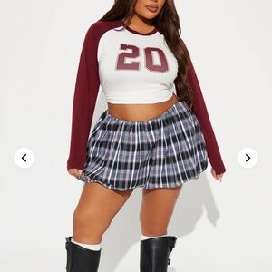Plaid Fashion Nova Mini Bubble Skirt